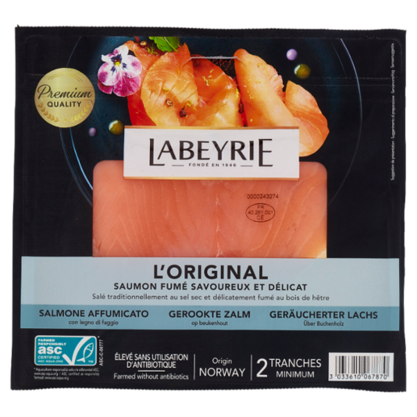 Labeyrie l'Originale Salmone affumicato ASC, 100% Senza Antibiotici, gusto Delicato 75 g