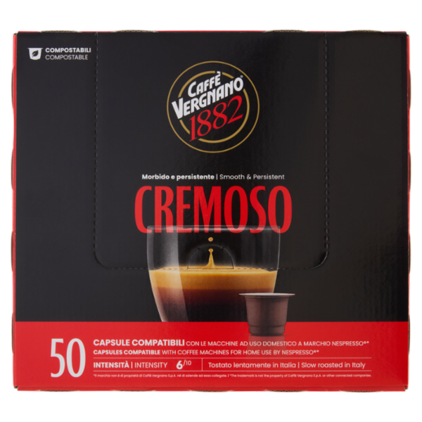 Caffè Vergnano 1882 Cremoso Capsule Compatibili Nespresso* 50 x 5 g