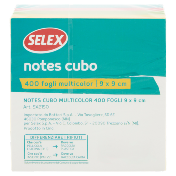 Selex Notes Cubo Multicolor 400 pezzi