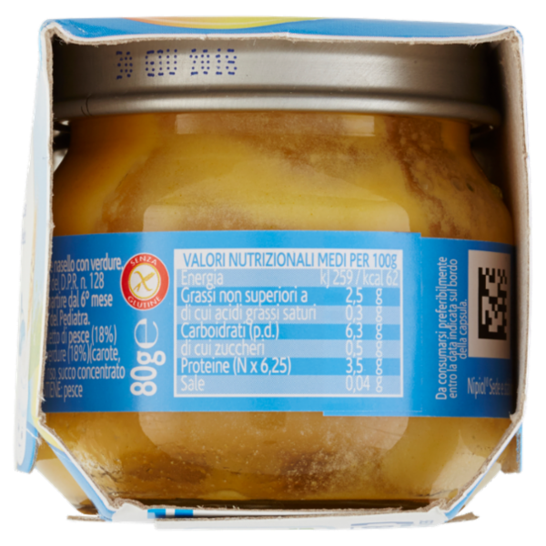 nipiol Salmone e Nasello con verdure Omogeneizzato 2 x 80 g