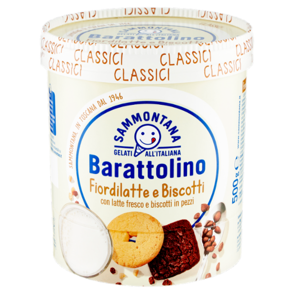 Sammontana Barattolino Classici Fiordilatte e Biscotti 500 g