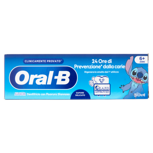 Oral-B Junior Dentifricio con Fluoruro Stannoso 6+ Anni Disney Stitch 75 ml
