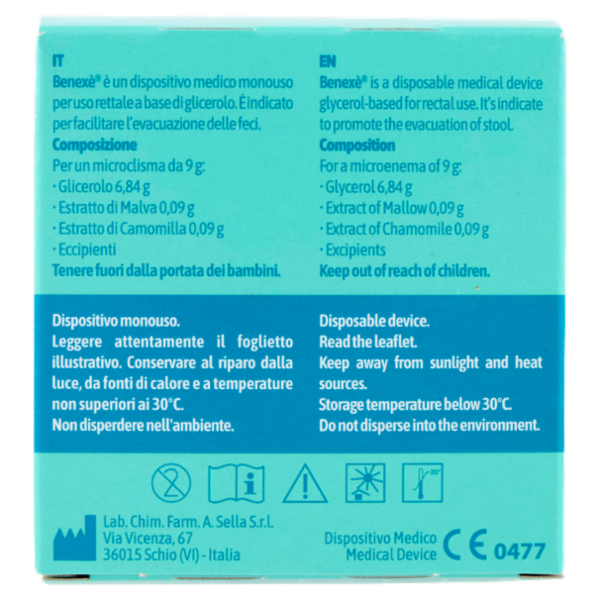 Benexè X il Tuo Intestino Microclisma per Uso Rettale Adulti 6 x 9 g