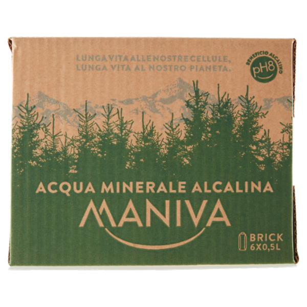 Maniva Acqua Oligominerale Alcalina Smile-Box 6 x 0,5 L