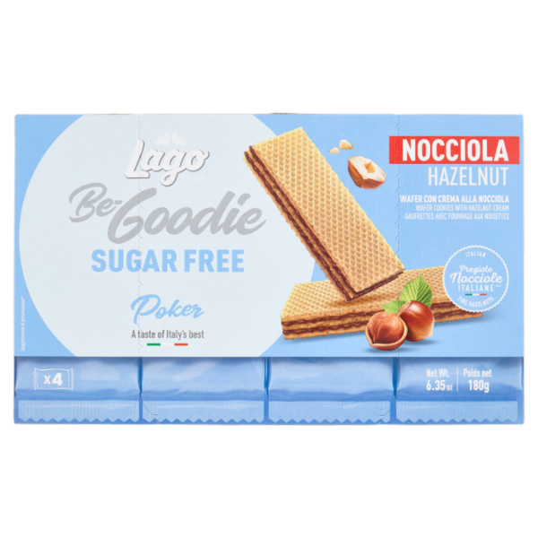 Lago Be-Goodie Sugar Free Poker Nocciola 4 x 45 g