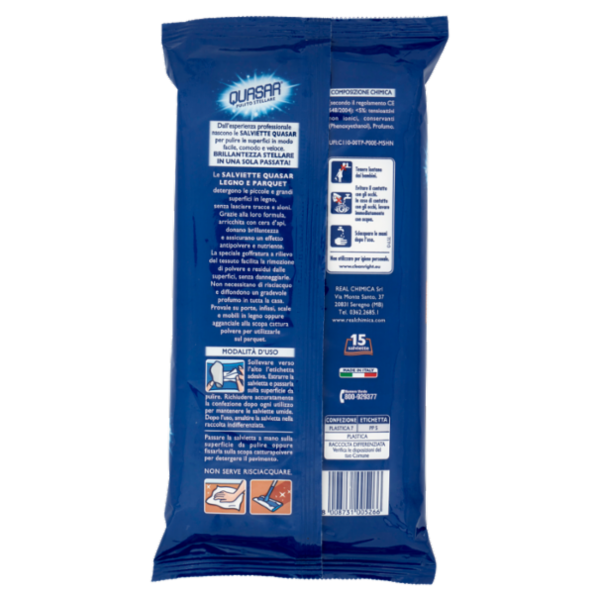 Quasar Salviette Legno e Parquet 15 pz