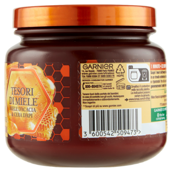 Garnier Ultra Dolce Hair Remedy Maschera per Capelli Ricostituente Tesori di Miele, 340 ml
