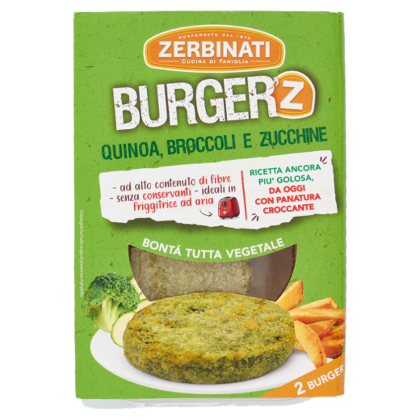 Zerbinati Burger'Z Quinoa, Broccoli e Zucchine 2 x 80 g