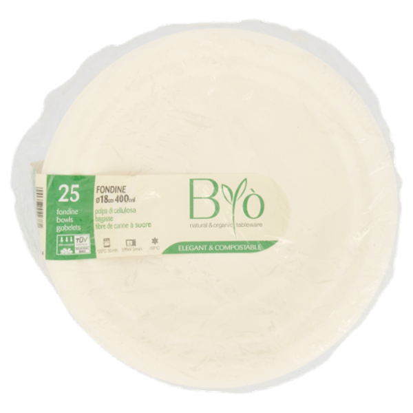 Biò Fondine Ø18cm 400ml polpa di cellulosa 25 pz