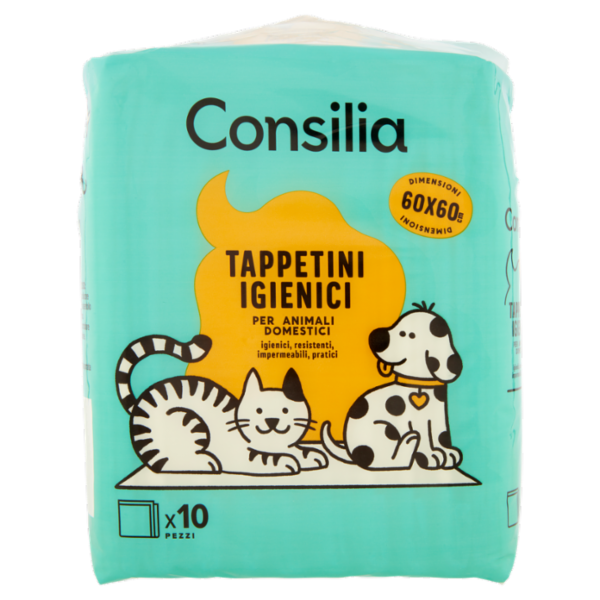Consilia Tappetini Antiodore per Animali 60X60 cm 10 pezzi