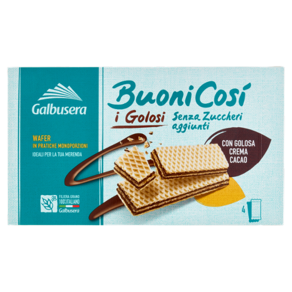 Galbusera BuoniCosì Senza Zuccheri aggiunti i Golosi con Golosa Crema Cacao 4 x 45 g