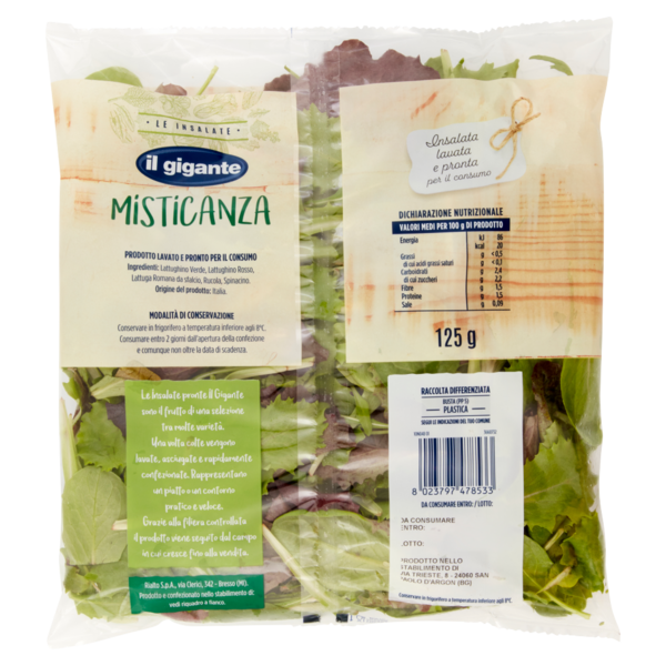 IL GIGANTE le Insalate Misticanza 125 g