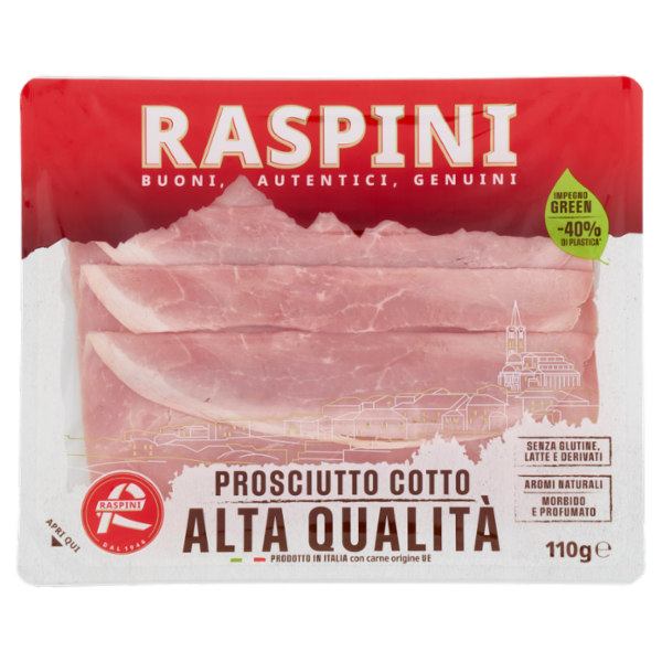 Raspini Prosciutto Cotto Alta Qualità 110 g
