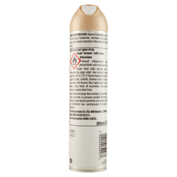 Glade Spray Silver, Profumatore per Ambienti, Fragranza Soft Cotton 300ml