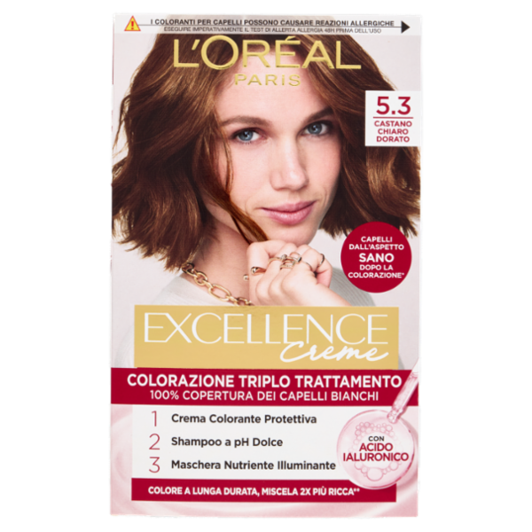 L'Oréal Paris Excellence Creme Colorazione Triplo Trattamento 5.3 Castano Chiaro Dorato