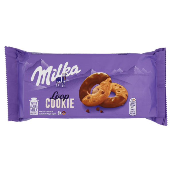 Milka Cookie Loop, cookies gocce cioccolato ricoperto cioccolato 176g