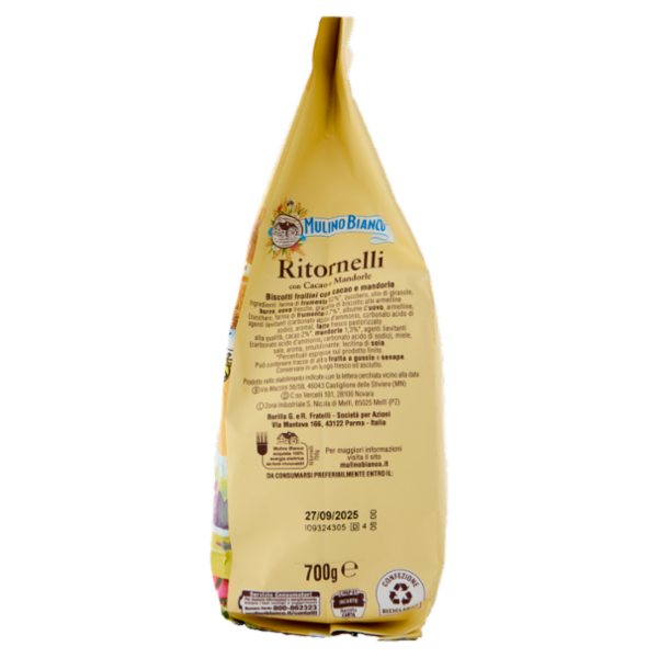 Mulino Bianco Ritornelli Biscotti con Cacao e Mandorle 700g