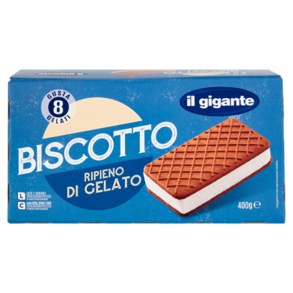 IL GIGANTE Biscotto Ripieno di Gelato 8 x 50 g
