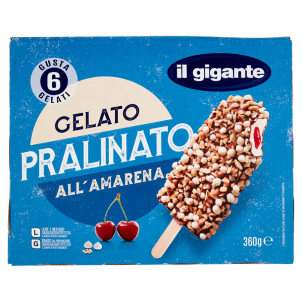 IL GIGANTE Gelato Pralinato all'Amarena 6 x 60 g