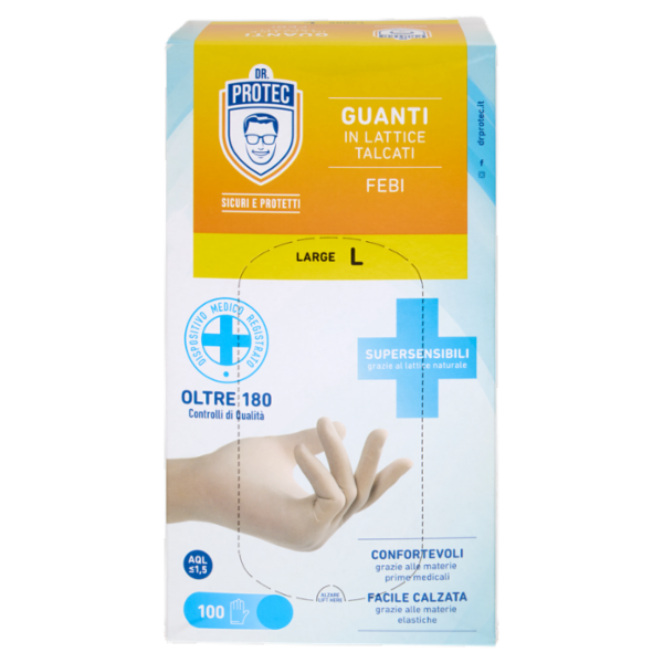 Dr. Protec Guanti in Lattice Talcati Febi Large L 100 pz