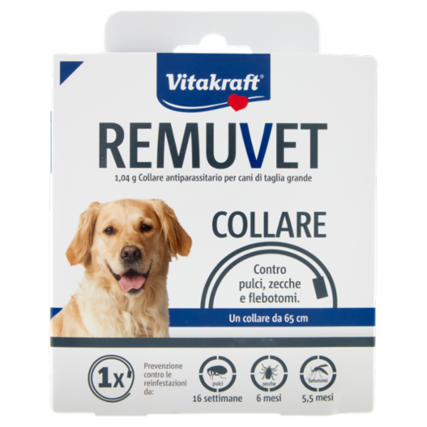 Vitakraft Remuvet 1,04 g Collare antiparassitario per cani di taglia grande 1 pz