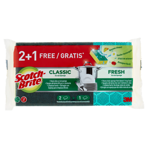 Scotch-Brite® Classic 2+1 Fresh Heavy Duty gratis