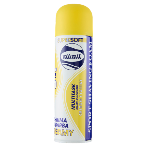 milmil Schiuma da Barba Creamy Multitask 3 in 1 Viso Testa Corpo 300 ml