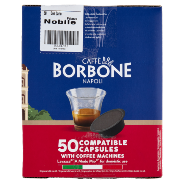Caffè Borbone Miscela Nobile Capsule Compatibili Lavazza* A Modo Mio* ad uso domestico 50 x 7,2 g