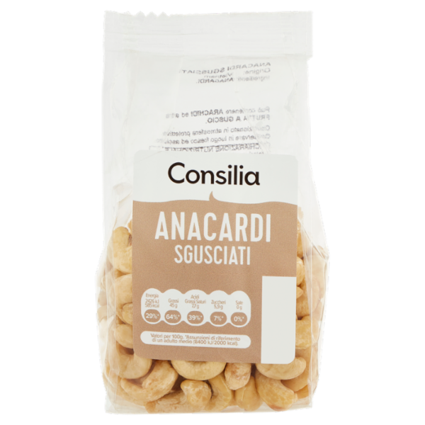 Consilia Frutta Secca Anacardi Naturali Non Salati 150 g