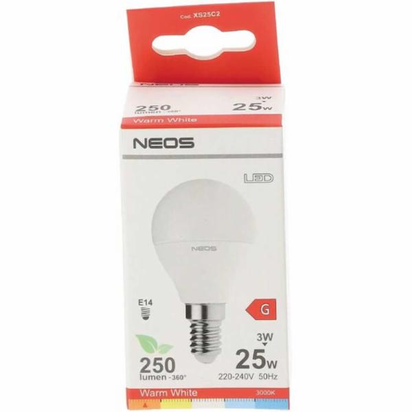 Lampadina Led Neos Sfera 25w E14 3000K Luce Calda