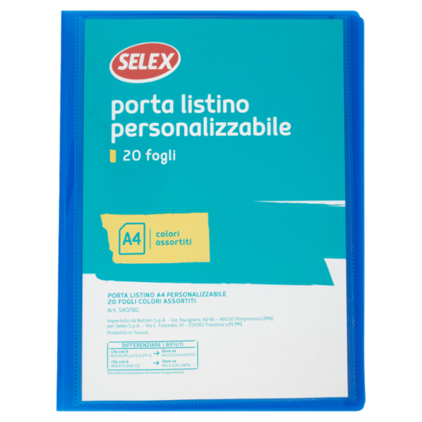 Selex Portalistini Formato A4 20 Fogli