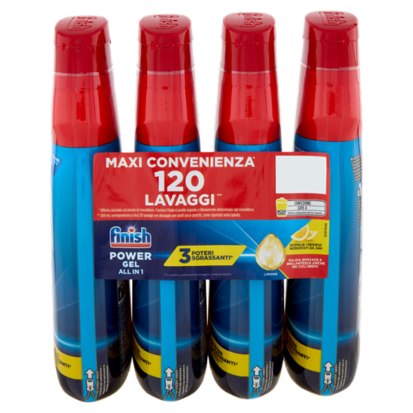 Finish Power Gel Lemon 4 x 30 lavaggi liquido lavastoviglie 4 x 600 ml