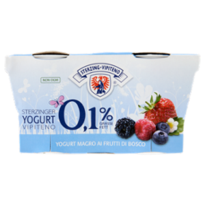 Sterzing Vipiteno 0,1% Grassi Yogurt Magro Ai Frutti Di Bosco 2 x 125 g