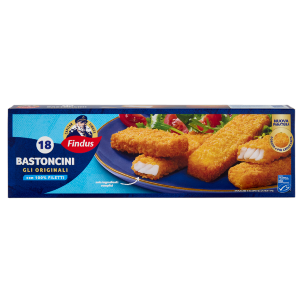 Capitan Findus 18 Bastoncini con 100% Filetti di Merluzzo 450 g