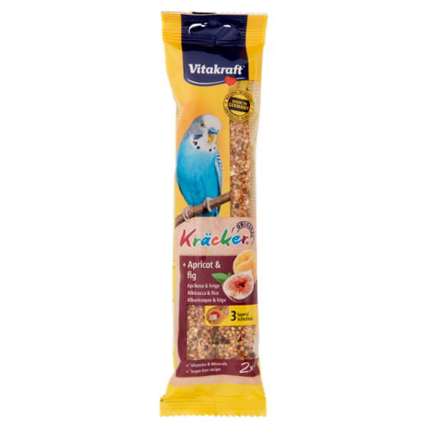 Vitakraft Kräcker Original + Albicocca & fico pappagallini ondulati 2 pezzi 60 g