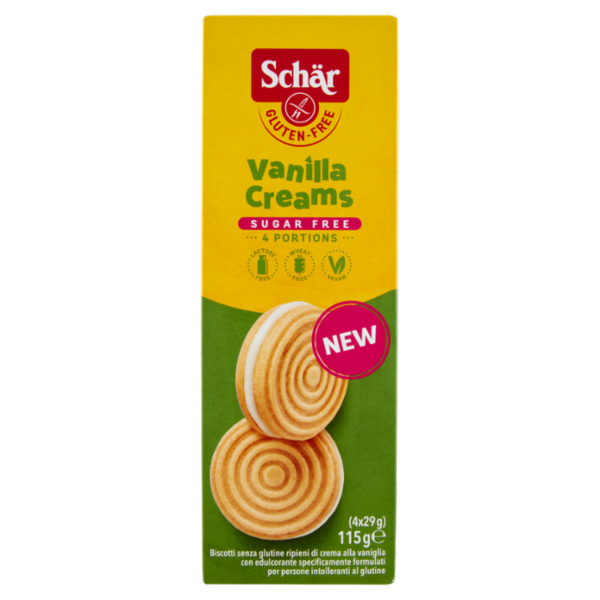 Schär Vanilla Creams Sugar Free 4 x 29 g