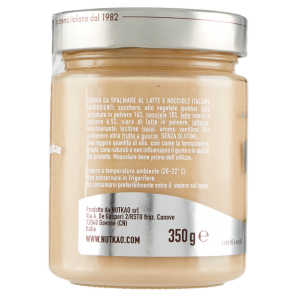 Nutkao Gran Cremeria al Latte con Nocciole Italiane 350 g