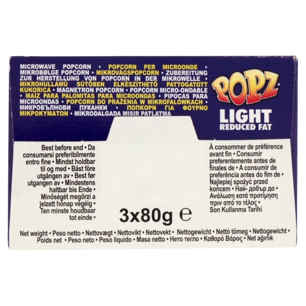 Popz the Microwave Popcorn Light 3 x 80 g