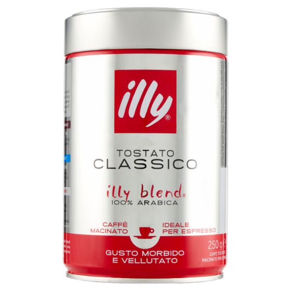 illy Tostato Classico Caffè Macinato Ideale per Espresso 250 g