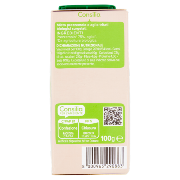Consilia Prezzemolo e Aglio Tritati Surgelati Biologici 100 g