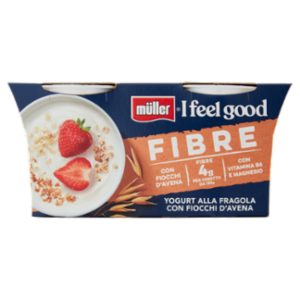 Müller I Feel Good Fibre Yogurt Alla Fragola Con Fiocchi D'Avena 2 x 125 g