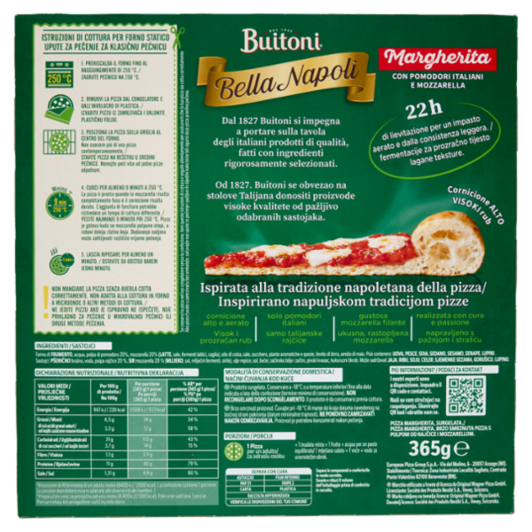 Buitoni Bella Napoli Margherita Pizza surgelata 365 g