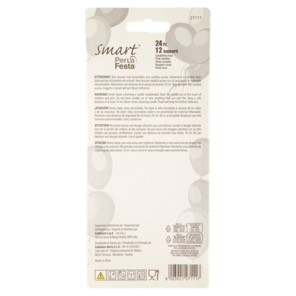 Smart PerLa Festa Candeline Rosa 24 pz