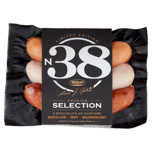 Wüber N.38 Premium Selection Servelade - Brat - Bauernwurst 240 g
