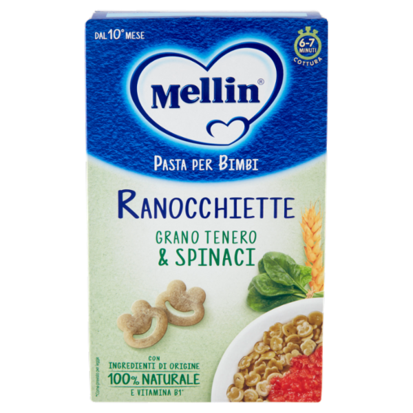 Mellin Pasta per Bimbi Ranocchiette Grano Tenero & Spinaci 280 g