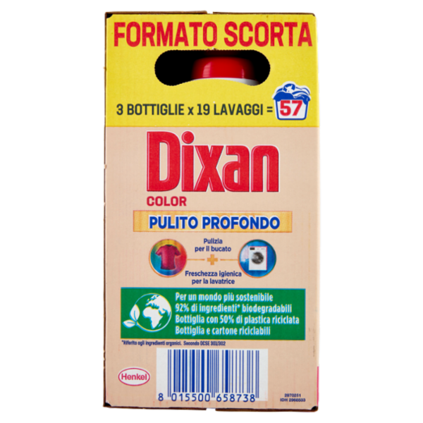 DIXAN Liquido Color 3x19=57 Lavaggi 3 x 855 ml
