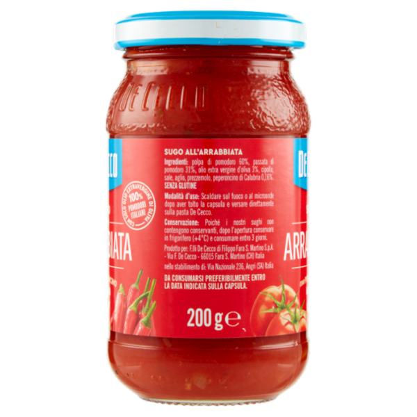 De Cecco Sugo alla Arrabbiata con Peperoncino di Calabria 200 g