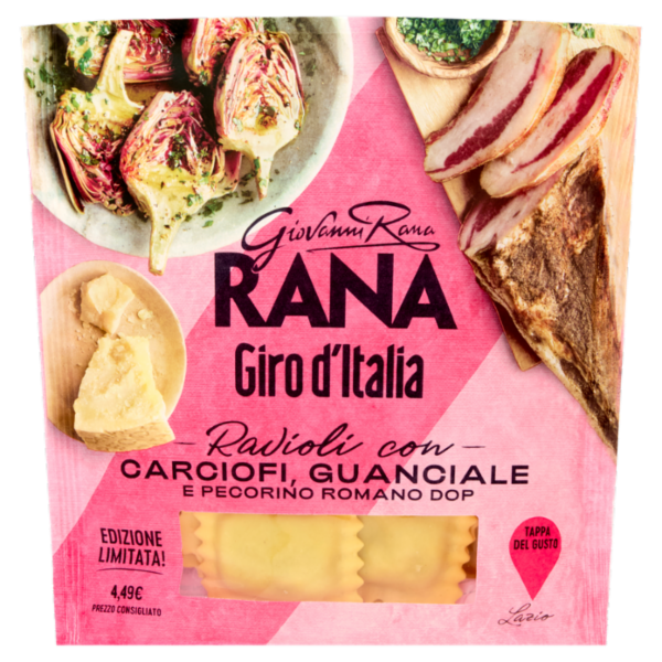 Giovanni Rana Giro d'Italia Ravioli con Carciofi, Guanciale e Pecorino Romano DOP 250 g