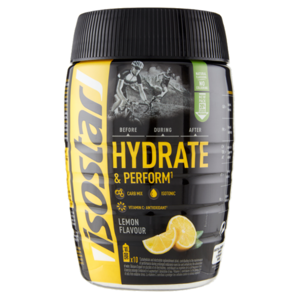 Isostad Hydrate & Perform , per sportivi, polvere per bevanda isotonica, Lemon Flavour - 400 g