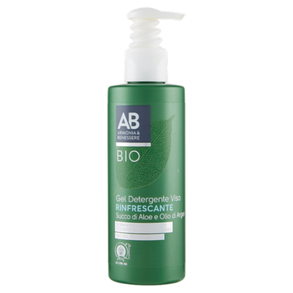 Armonia & Benessere Gel Detergente Viso Rinfrescante Bio con Succo di Aloe e Olio di Argan 200 ml